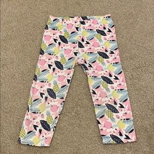 Tropical print capri leggings